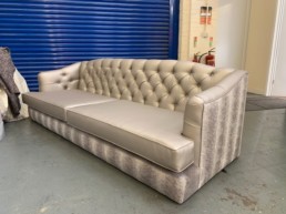 Silver leather sofa Luton